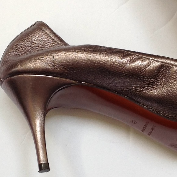 Lanvin Silver Metallic Peep Toe Stiletto Heel - Picture 7 of 8